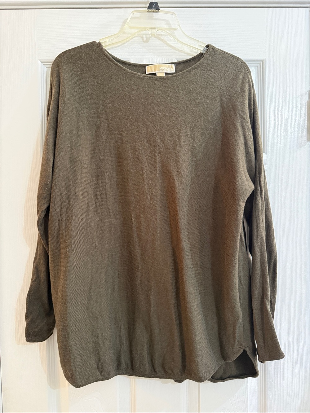 Michael Kors Olive Green Lightweight Crewneck Sweater